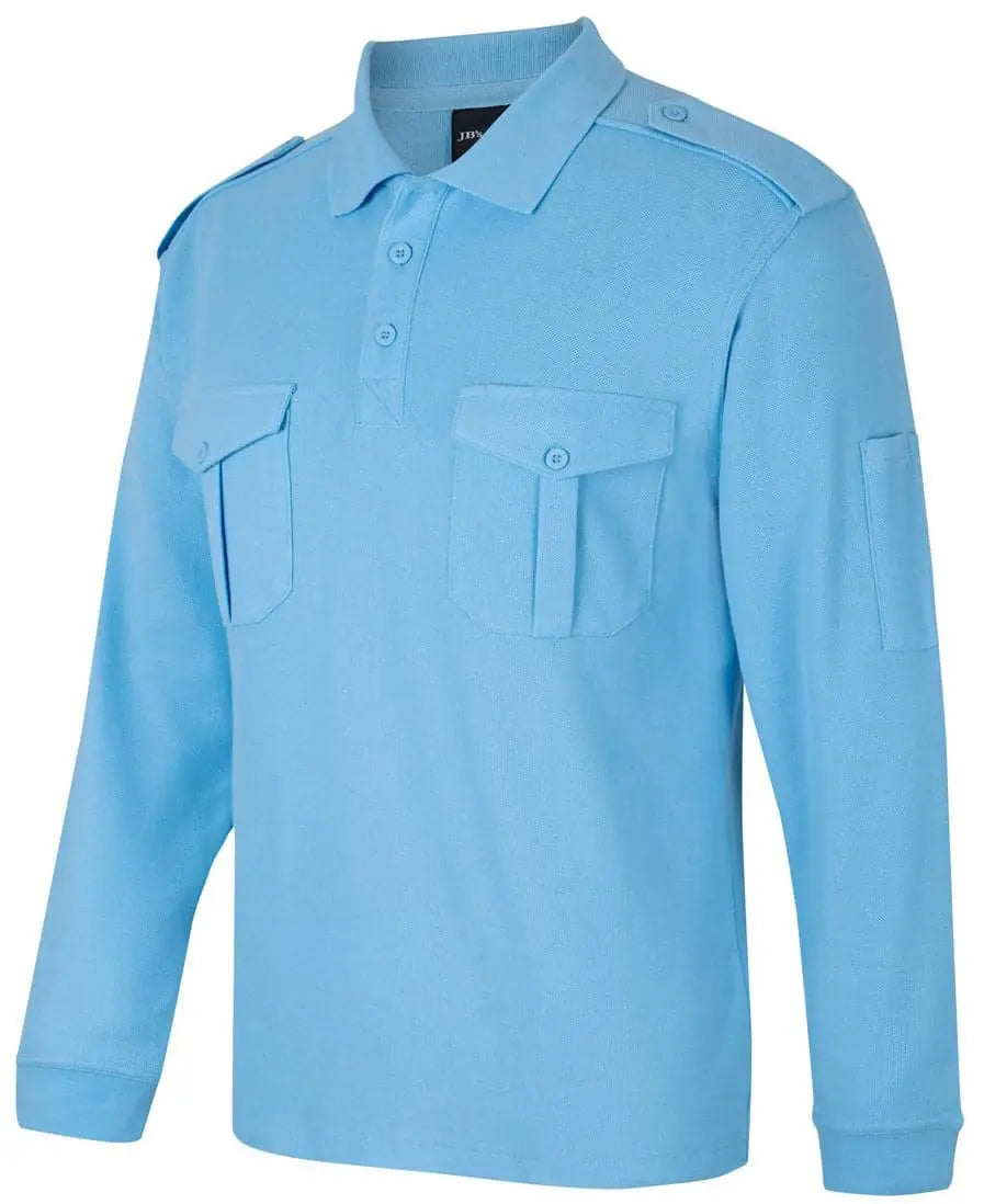 Jb's Long Sleeve Epaulette Polo Shirt 210EL Metro Workwear.